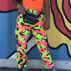 Neon cargo pants